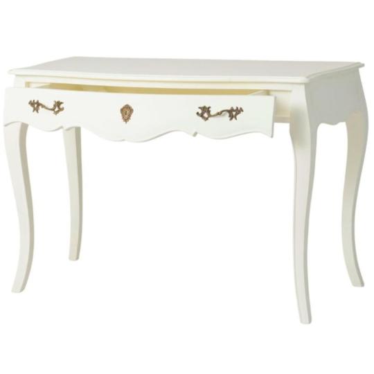 klasicky elegantny biely pisaci stol konzolovy stol pisaci stol mediteransky chodba obyvacka bocny stol luxusna vila zamok medeny uchytkovy zasuvkovy (1).jpg